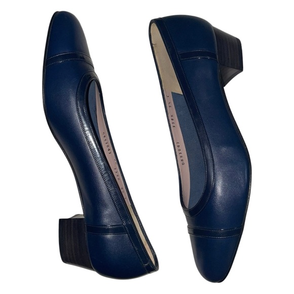 SALVATORE FERRAGAMO Vara Pump Low Heel Calfskin and Leather Women Size 9.5C New - Picture 8 of 16